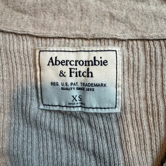 Abercrombie & Fitch Vintage Coatigan Ivory Zip-Up Oversized Size XS - Picture 3 of 4